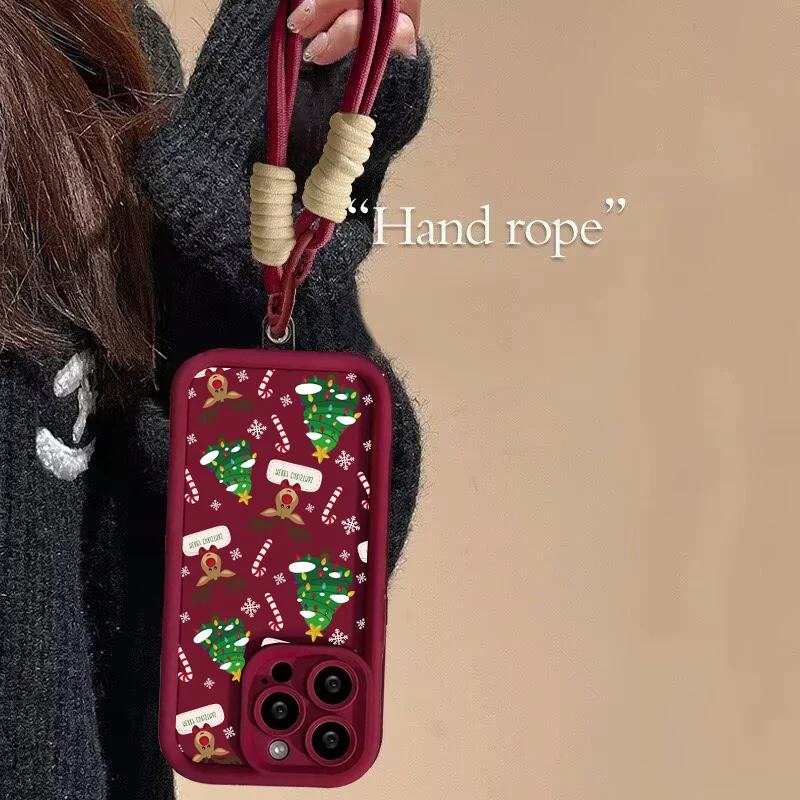 かわいいクリスマスレッドチェーンケース Huawei Honor 90 200 300 400 Lite Pro X9B X9A 8X X9 X7A X6A X8C X7B X8A X8 Magic 6 5 PRO用カバー