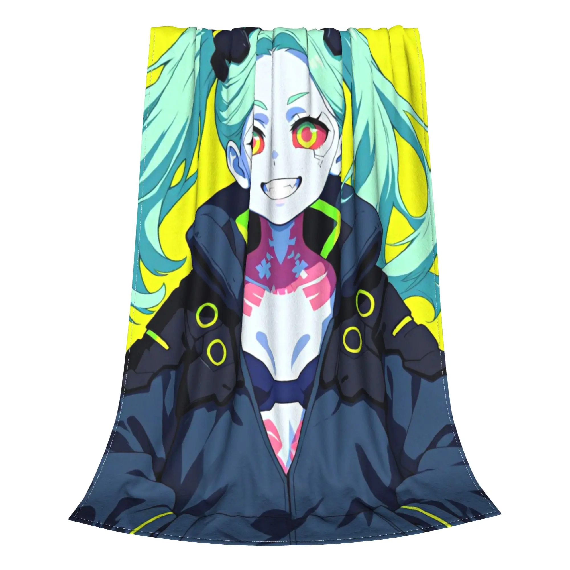 rebecca Cyberpunk Edgerunners Blanket All Season Cyberpunk Edgerunners  Cute Thin Throw Blankets For Car Couch Bedding Throws