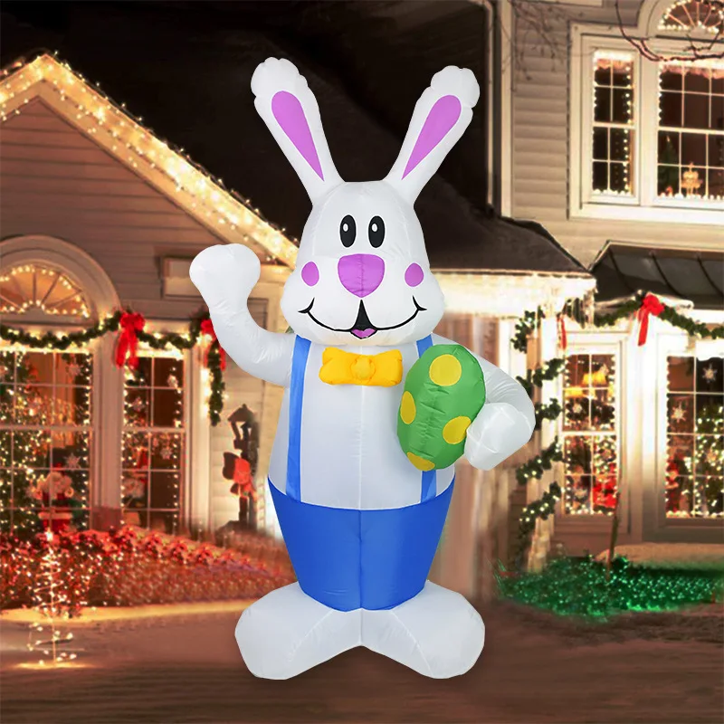 

Christmas Decoration 1.9M Cartoon Inflatable Easter Bunny with LED Lights for Party