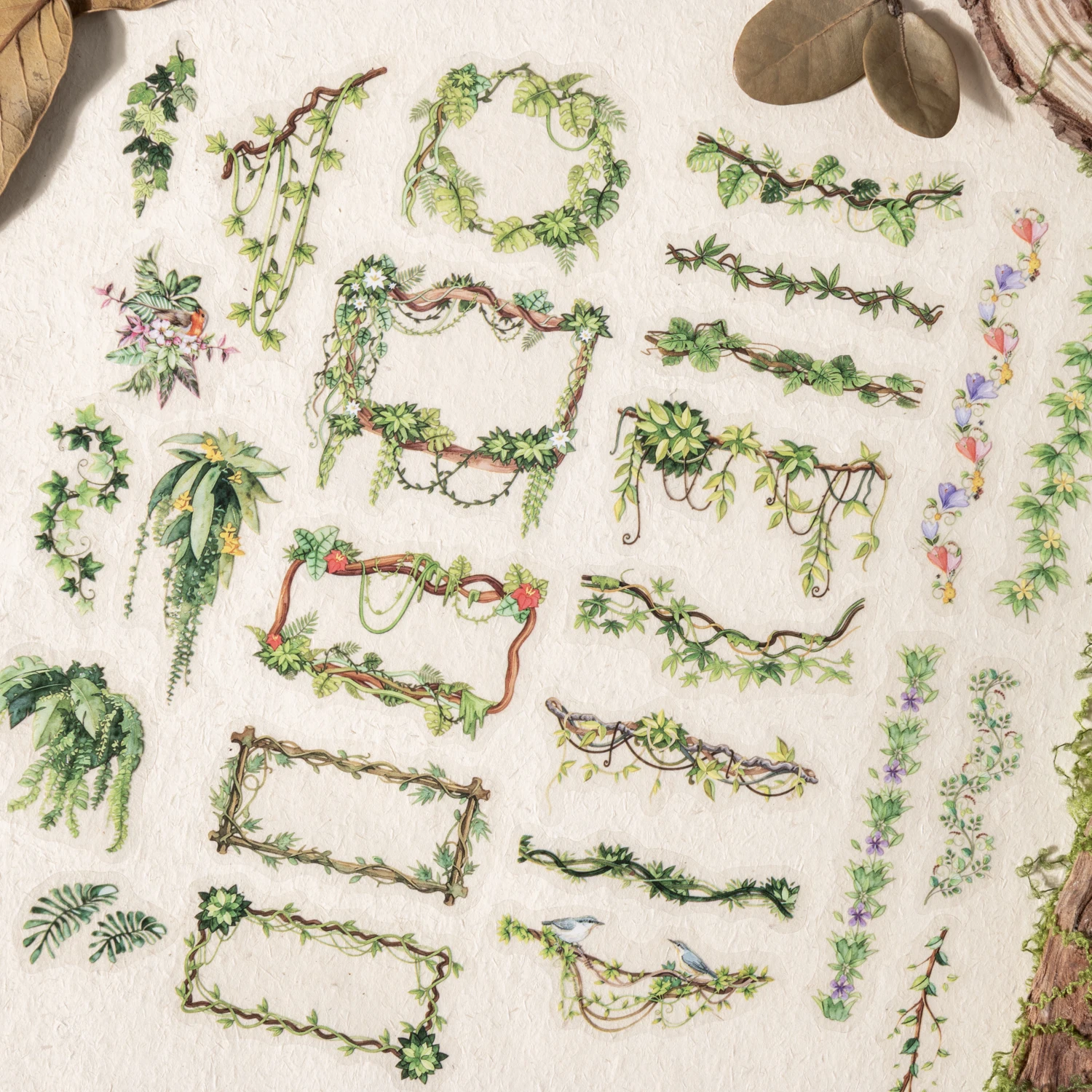 Ruban PET Vintage 60mm*200cm Motif Plantes et Fleurs pour Aménagement Paysager, Matériel Créatif DIY pour Journal, Collage, Scrapbooking et Papeterie