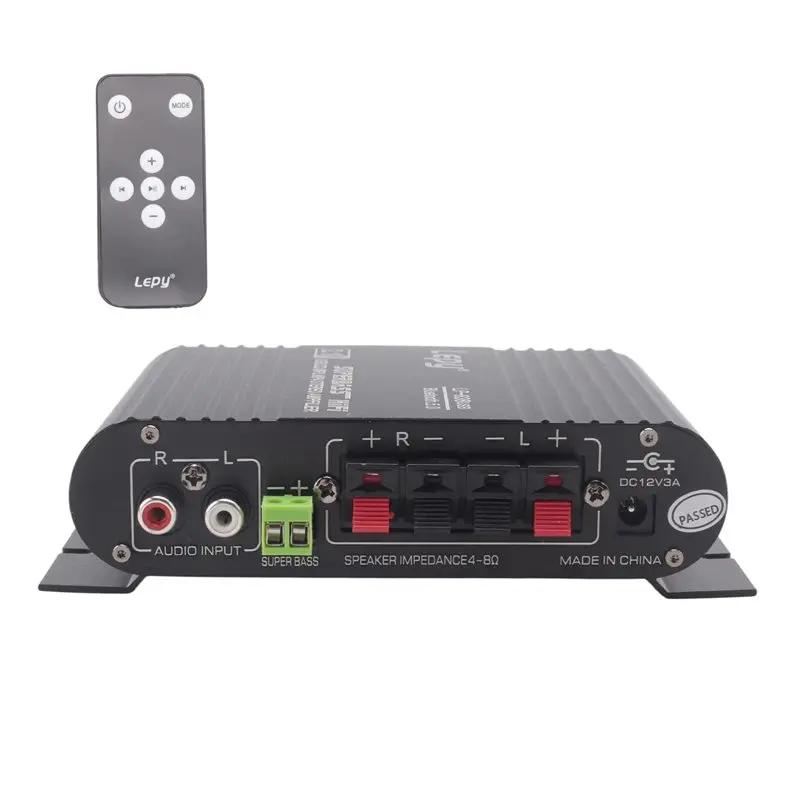 Amplificador de subwoofer Bluetooth USB FFYY-LEPY 838 HIFI 2,1 12V, amplificador para el hogar y el coche, disco U sin pérdidas, adecuado para altavoces de 4-8 ohmios