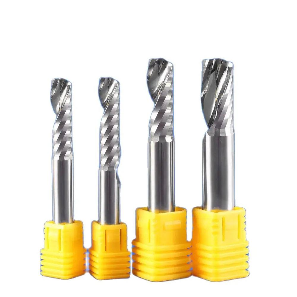 WeiTol 1PCS 8mm 10mm 12mm One Flute Spiral Bits CNC Acrylic Cutting Tools Wood Router Bits