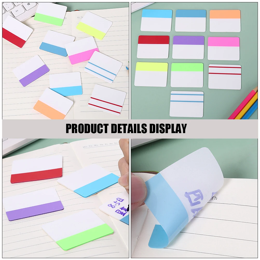 10 Books Translucent Memo Stickers Smooth Writing Reusable Adhesive Notes for Office School Home Portable Idea Notepad Small