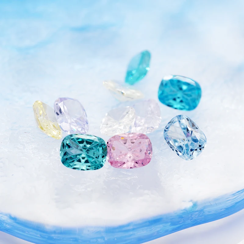 

New 5A Paraiba Blue/Paraiba Green/Aquamarine Colors Rectangular Snowfiake cut Cubic Zirconia Loose Gemstones for Jewerly Making