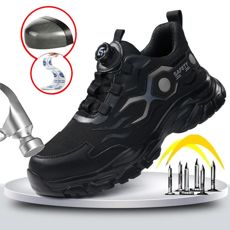 

Oulylan Steel Toe Protective Boots Anti-smash Anti-puncture Work Shoes Safety Boots for Men Work Indestructible Shoes Sneakers
