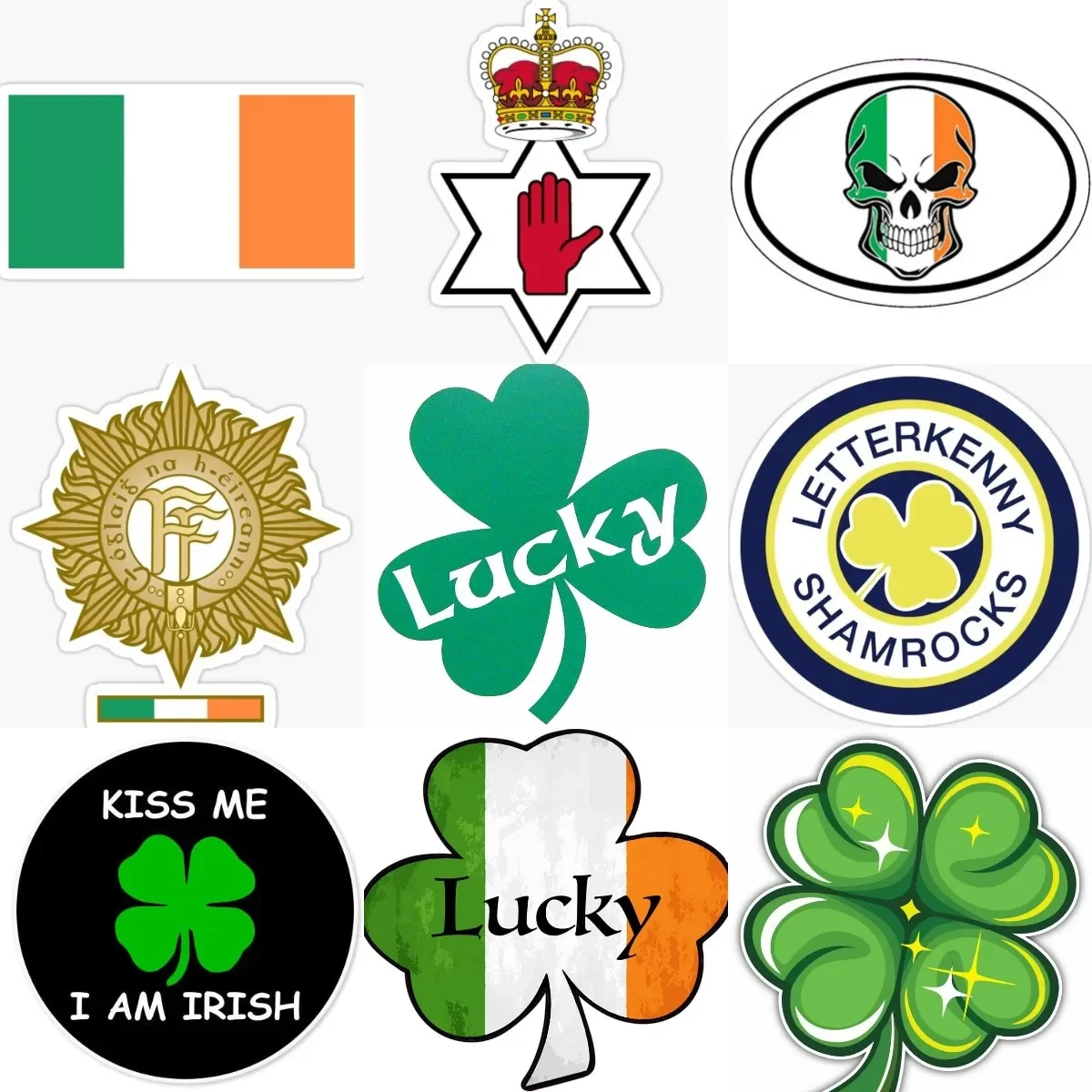 

Ireland Flag Luck Clover Creative Sticker for Covered Scratch Decorate Motorcycle Wall Window Camper Car Truck Decal Accessories
