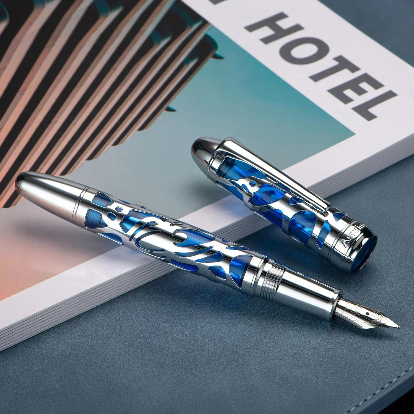 Hot Asvine P80 Piston Fountain Pen Spider Skeleton & Transparent Acrylic Pen EF/F/M Nib With Wrench Tool Set Writing