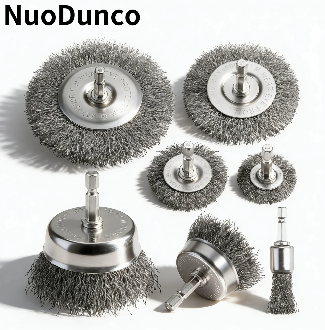 Wire Brush Wheel Cup Brush Set 7 Pcs Wire Wheel for Drill 1/4 Inch Hex Shank Drill Wire Brush Set for Removing Rust Paint