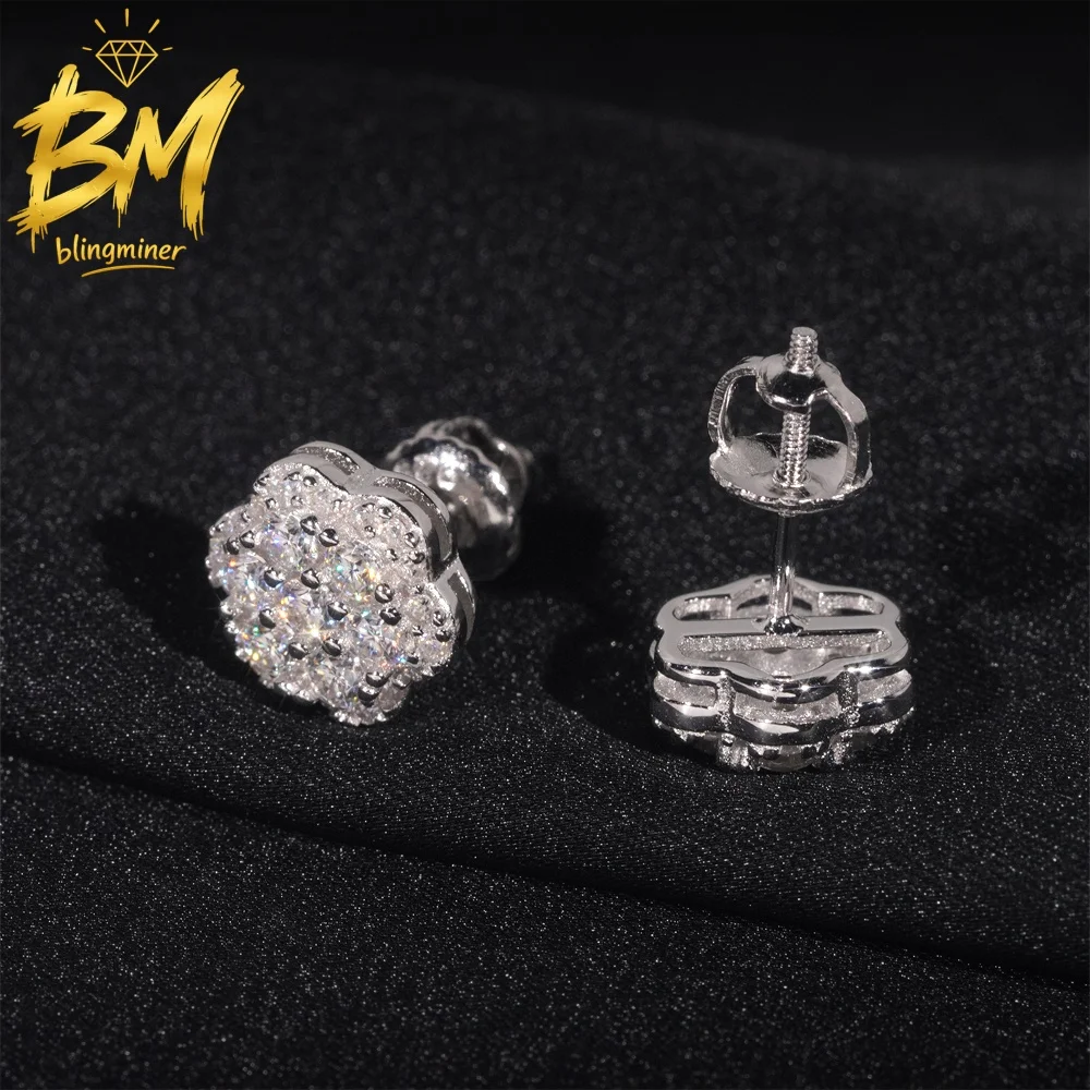 blingminer-flower-vvs-moissanite-earrings-for-men-women-s925-silver-ear-studs-jewelry-pass-diamonds-tester-gra-free-shipping