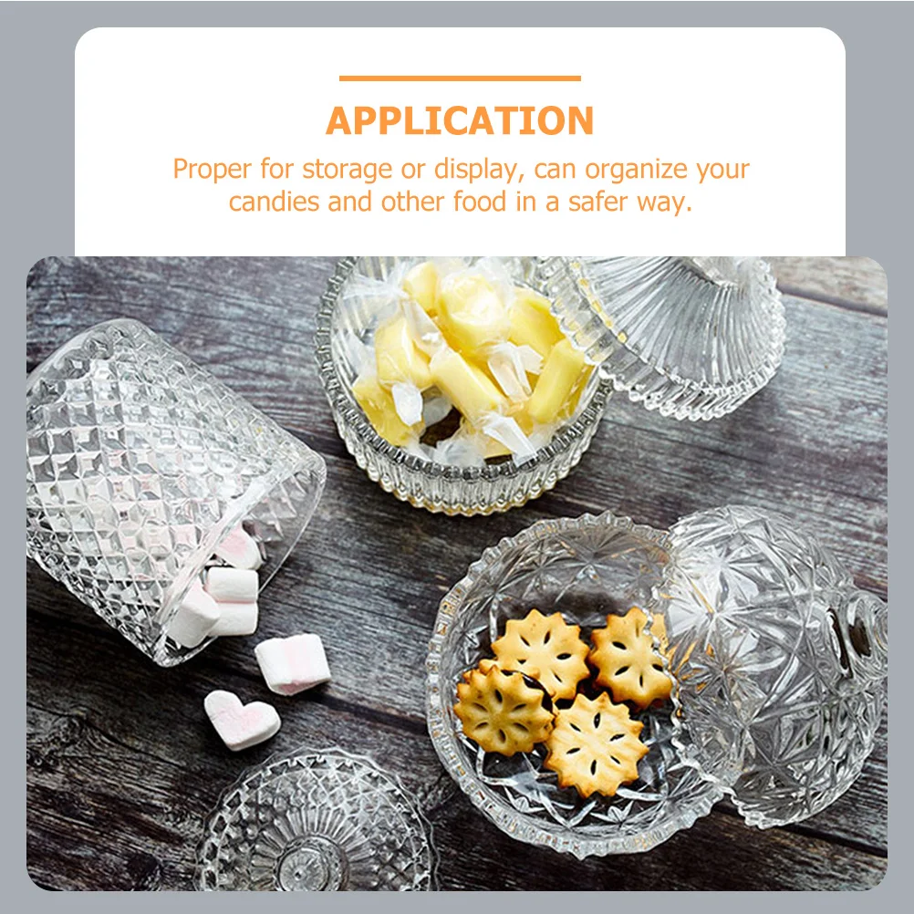 

Delicate Glass Candies Jar Organizer Space-Saving Design for Snack Sweets Chocolate Elegant Display Home Office Party