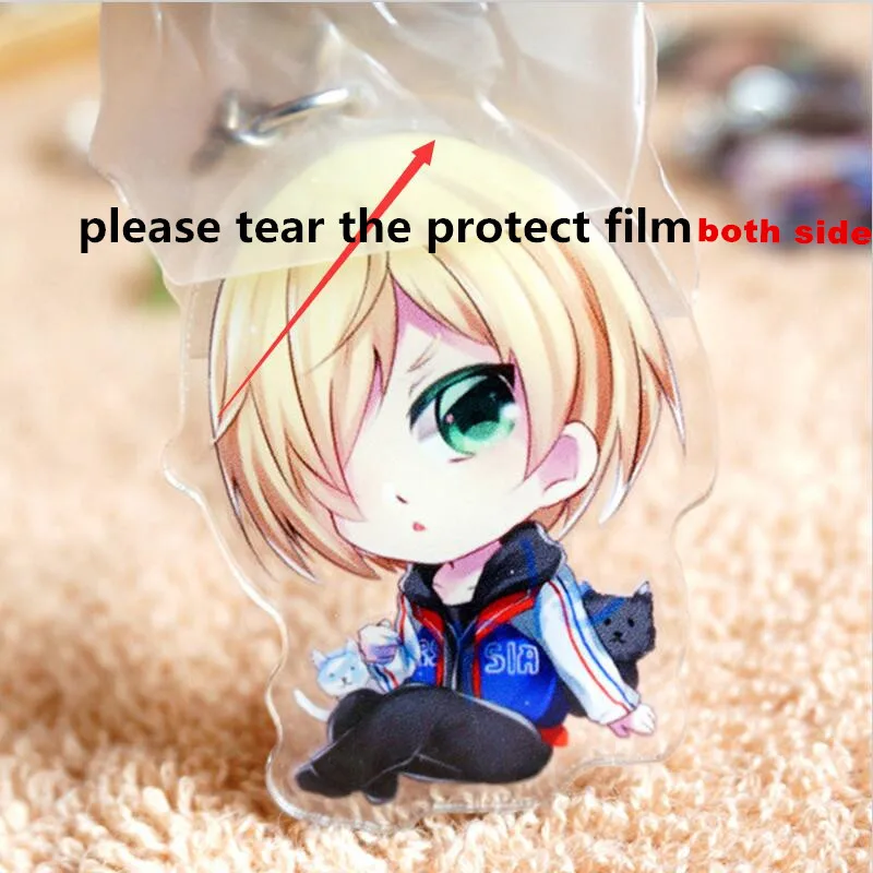 1pcs  Animation Anime K Project Yukizome Kukuri Sumika Doubleside De Llaveros Keyrings Keychain Pendant