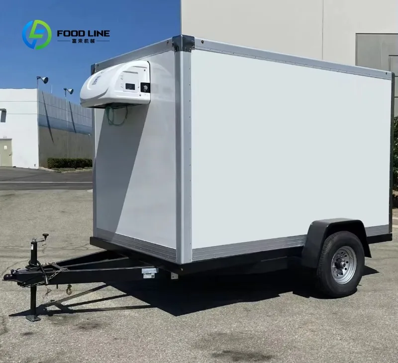 Customized New 8ft 10ft Small Refrigerated Trailer Low Cost Mobile Cold Storage Trailer