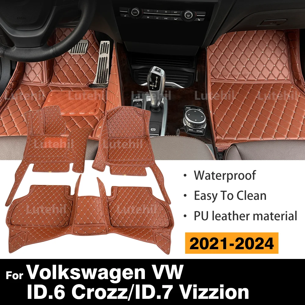 

For Volkswagen VW ID.6 Crozz/ID.7 Vizzion 2021-2024 Custom Car Floor Mat Automobile Carpet Interior Details Accessories
