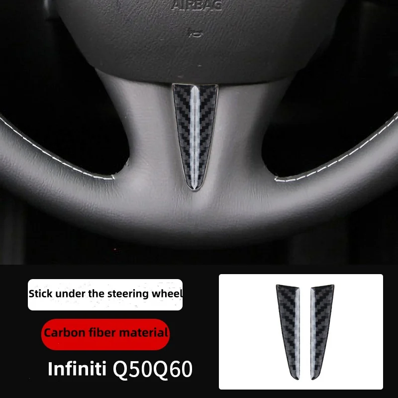 Carbon Fiber Car Interior Modification Cover Trim Strips Decorative Stickers For Infiniti Q50 Q60 Car Styling Inner Accessories.