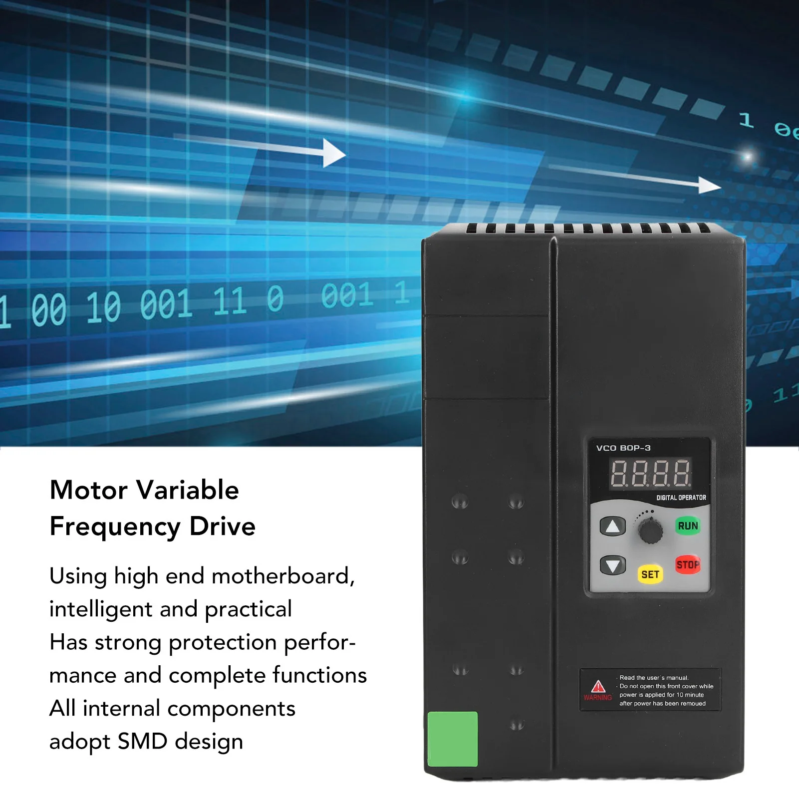 VFD Motor Variable Frequency Drive Good Heat Dissipation Frequency Inverter Converter 3 Phase 380‑440V Input 0‑440V Output
