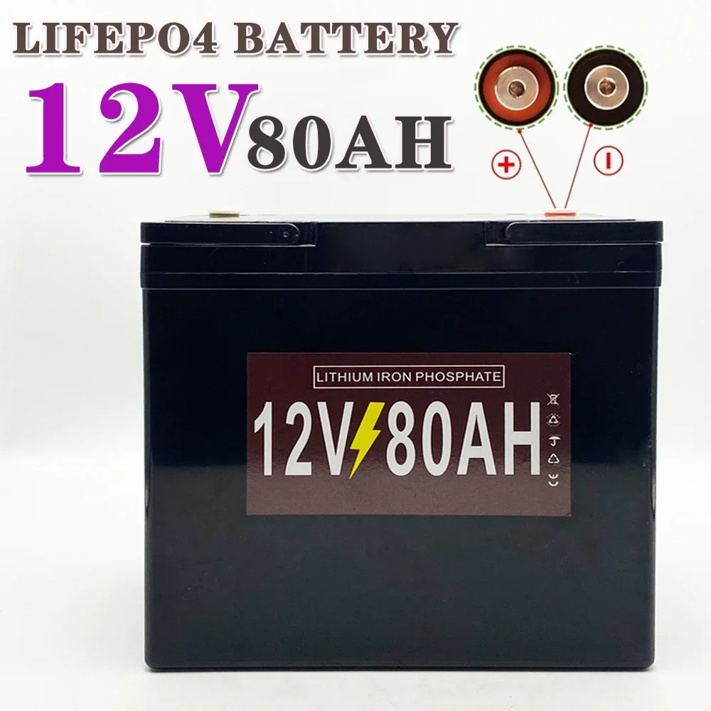 

12V 80Ah LiFePO4 Battery 12.8V 3000 Cycles For RV Campers Golf Cart Off-Road Off-grid Solar Wind