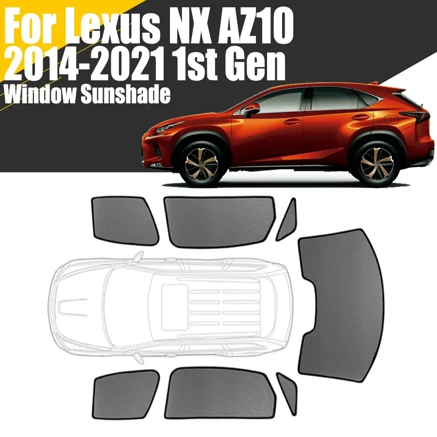 Custom Magnetic Car Window Sunshade For Lexus NX AZ10 2014  -  2021 NX300H NX300 1st Gen Curtain Mesh Front Windshield