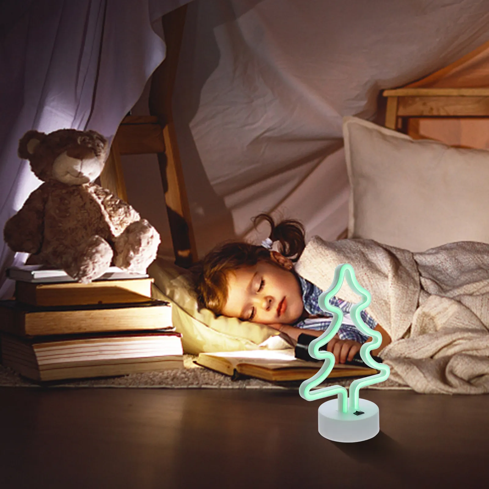 

1 шт. Декоративная светодиодная лампа-ночник в виде рождественской елки для спальни, гостиной, кабинета, офиса