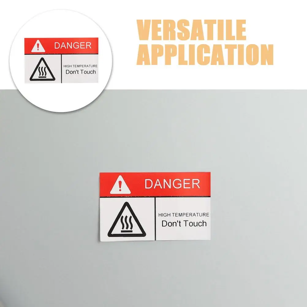 4Pcs High Temperature Warning Sign Labels Hot Surface Stickers Caution Mechanical Safety Heat Label Scald Danger Sticker