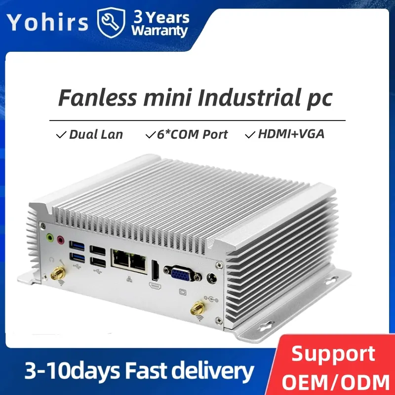 

Yohirs 2xi210/i211 Giga Lan 6*COM Rs232 422 485 Industrial Embedded PC i7 4500U I5 4200U VGA HD Mini Computer with SIM/4G Module