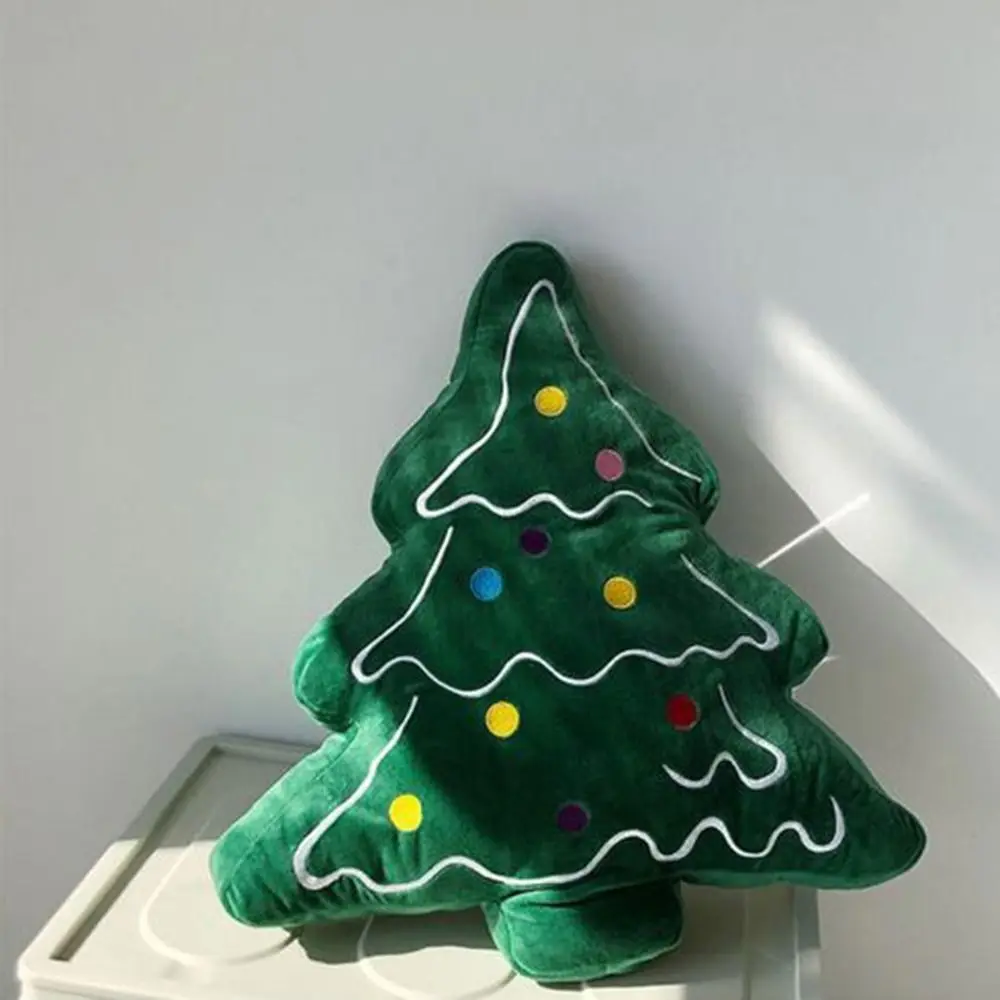 Morbido cuscino per divano per albero di Natale, delicato sulla pelle, a forma di 3D, per il giorno di Natale, ornamenti decorativi per cuscini, bambola di peluche dei cartoni animati