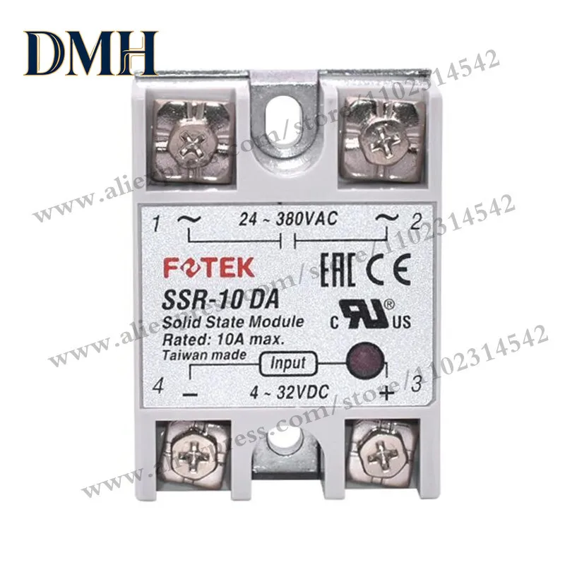 

Твердотельное реле Dmh, 1 шт., однофазное, SSR-10DA, SSR-25DA, SSR-40DA, SSR-50DA, SSR-75DA