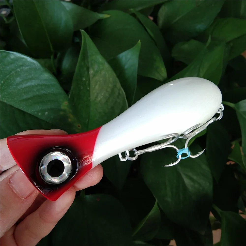 Swolfy 10cm 32.5g Topwater Big Game Lure New Popper Fishing Lures Top Water Hard Bait 3D Eyes Big Mouth Popper Lure