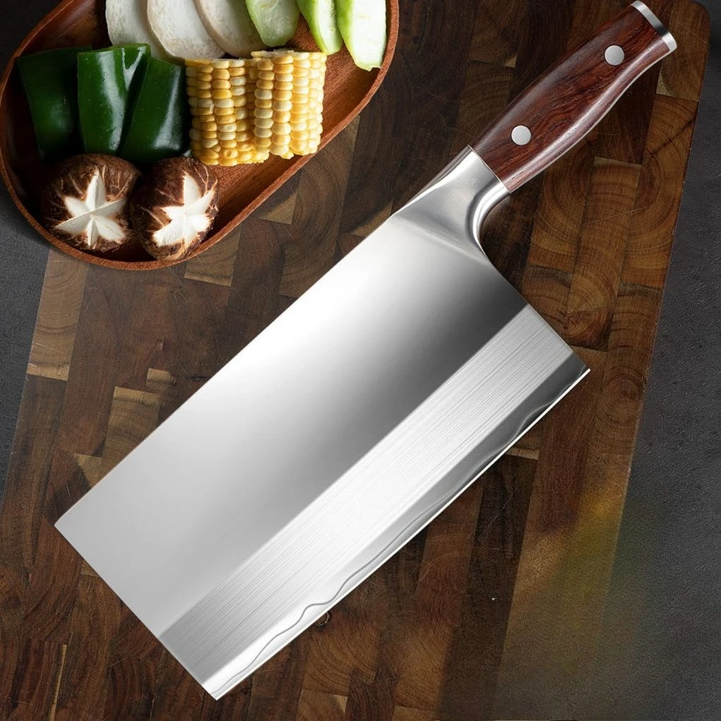 

Высококачественный кухонный нож из нержавеющей стали, прочный острый нож для нарезки и нарезки, немецкий кухонный нож, ручка из розового дерева