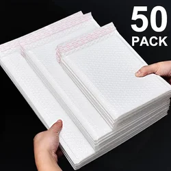 10-50Pcs Bubble Envelopes White Foam Shipping Waterproof Bags Poly Bubble Mailers Pad Self Seal Packing Bag 11/15/23cm Wholesale