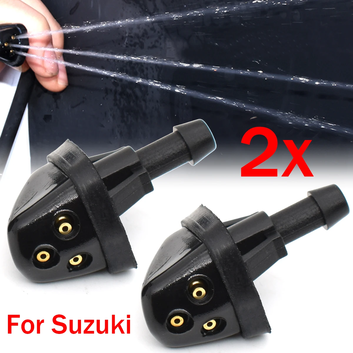 2x Front Windshield Wiper Washer Spray Jet Nozzles For Suzuki Swift MK2 SX4 MK1 Grand Vitara 1998 - 2005 Escudo Aerio JIMNY