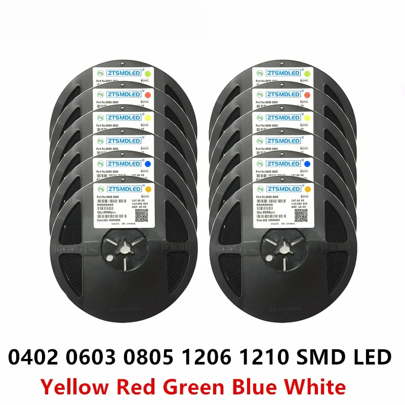 0402 0603 0805 1206 1210 Diodos LED SMD Amarillo Rojo Verde Azul Blanco 5000PCS 4000PCS 3000PCS 2000PCS