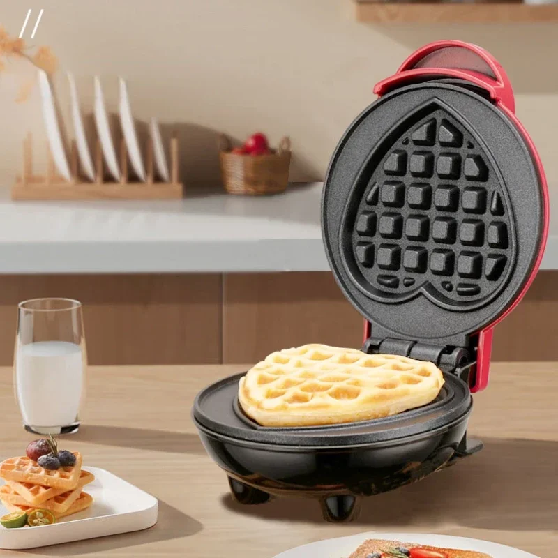 mini-breakfast-maker-heart-shape-round-waffle-breakfast-maker-household-light-food-donut-maker-cocina-electrica-Вафельница