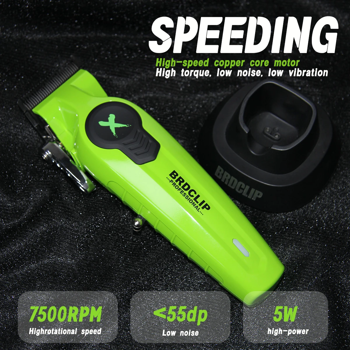 2024 Fashion BRDCLIP FA1C 7500RPM Barber Professional Hair Clipper High Speed Motor 2500mAh Electric Trimmer DLC Blade with Base