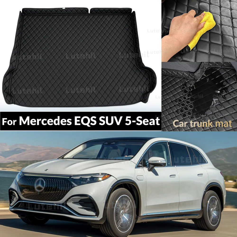 

For Mercedes-Benz EQS SUV 5-Seat 2023 Car Trunk Mat Custom Protective Pad Cargo Liner Auto Interior Accessories
