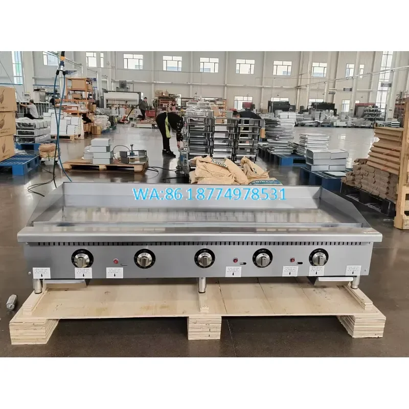 Wmwmnu Commercial Stainless Steel Gas BBQ Flat Top Griddle Professional Gas Grill for Hotel and Restaurant Kitchen Equipment