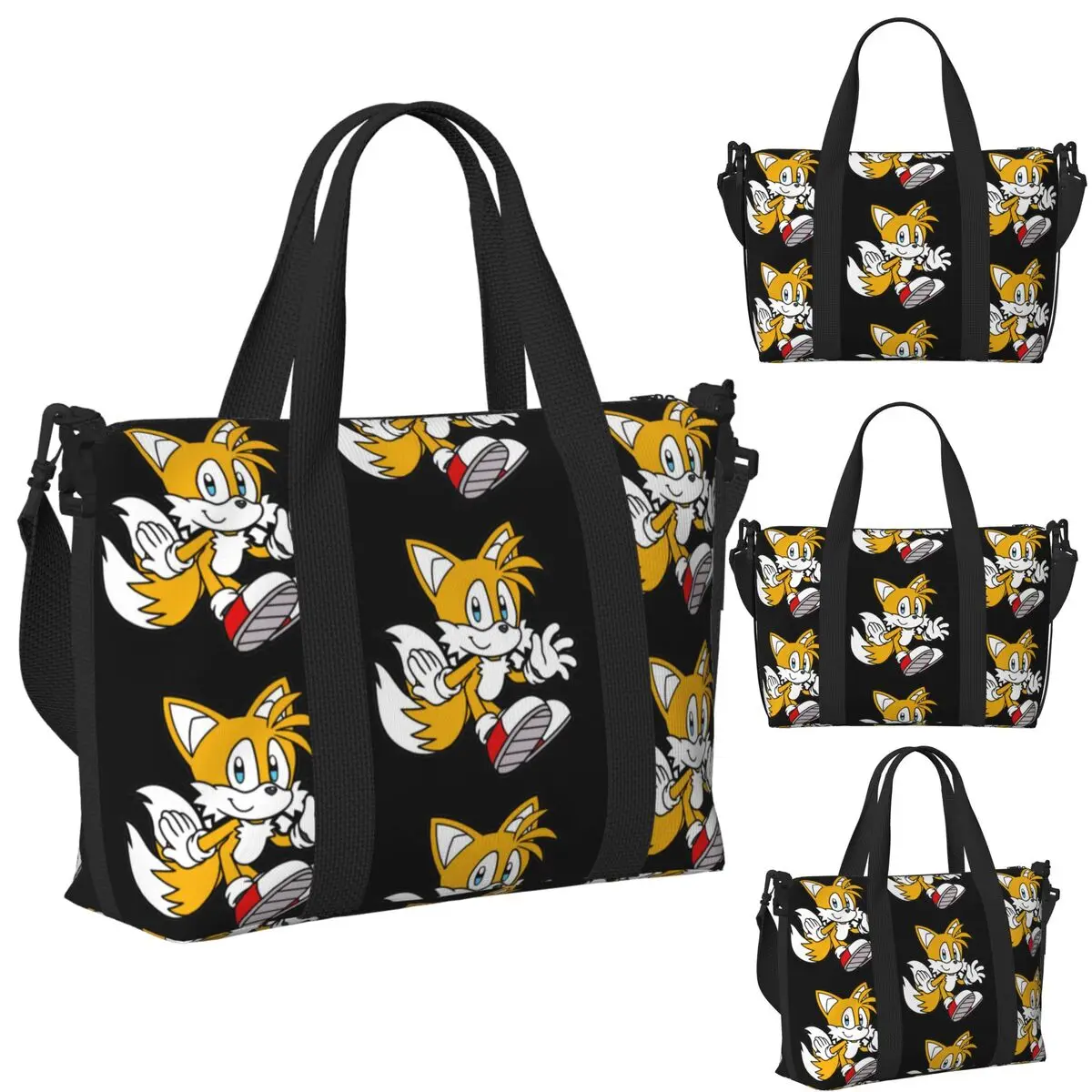 

Miles Tails Prower Пляжная дорожная сумка Большая вместительная сумка-тоут для тренажерного зала Йога Женская дорожная сумка для покупок