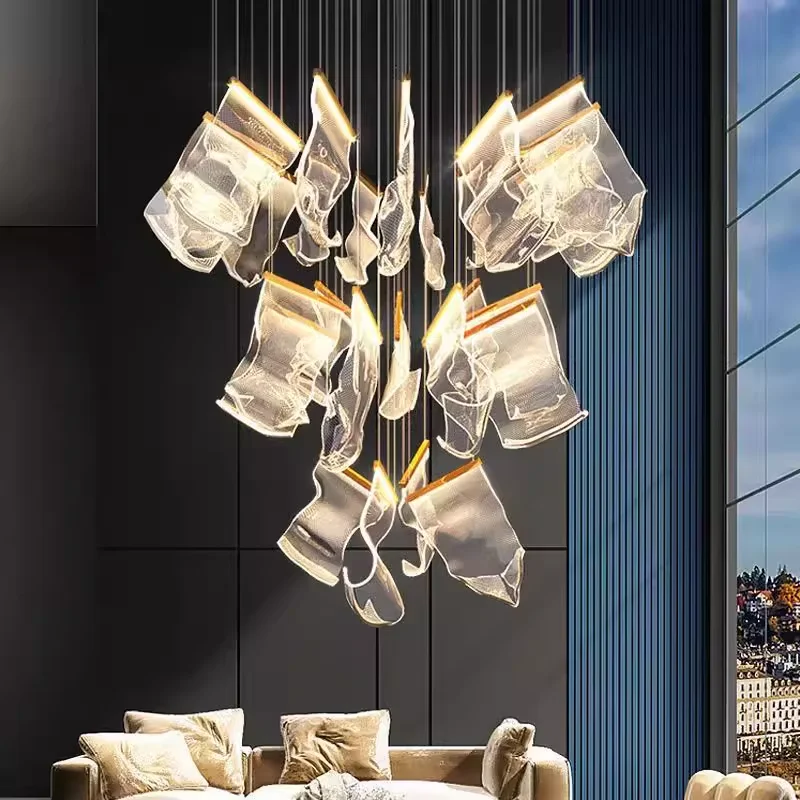 

Modern LED Chandelier Light with Black Love Acrylic Paper Design for Dining Room Ceiling Hanging Lamp Dimmable Decorative Lighti