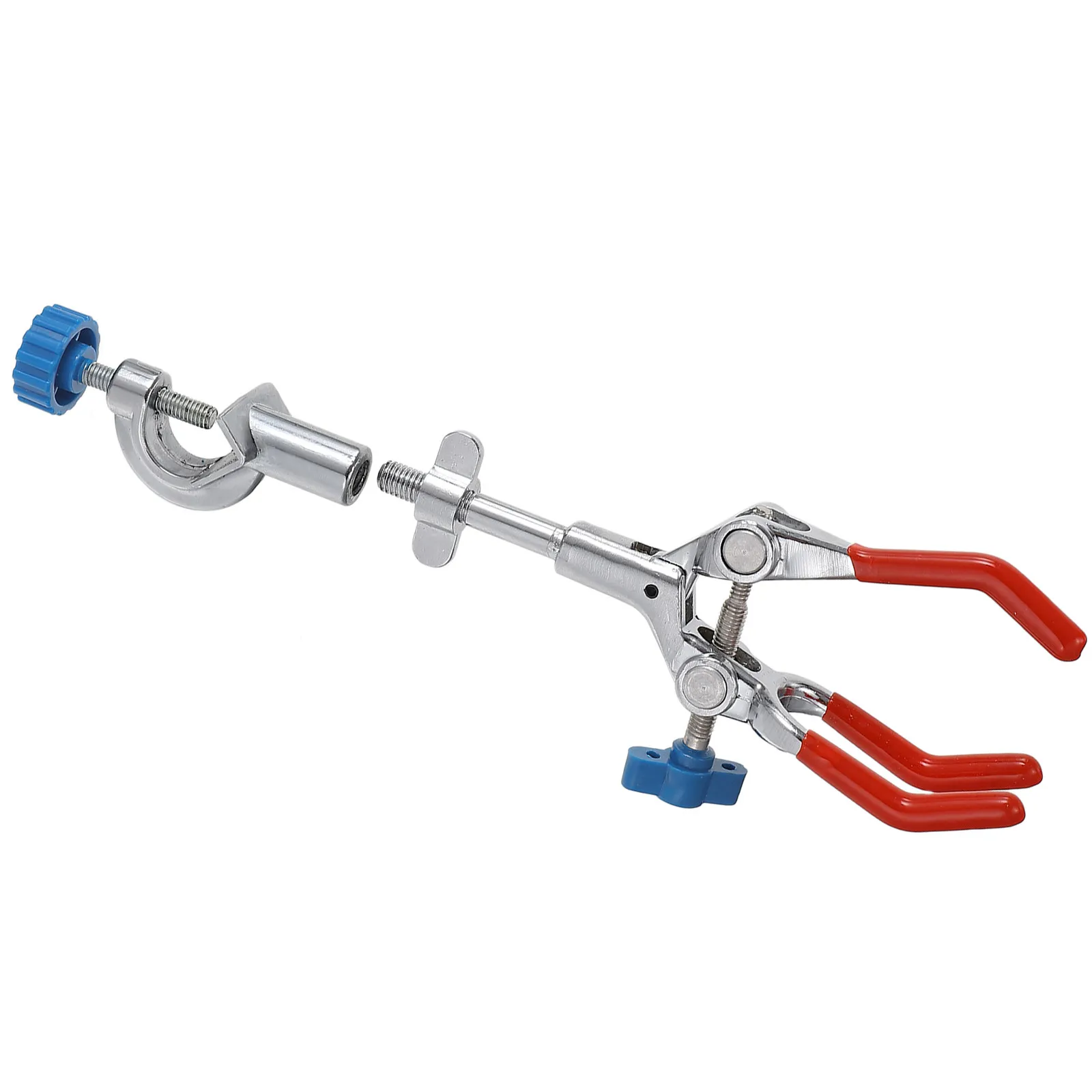 

1Pcs Durable Stainless Steel Three Prong Extension Flask Clamp Skid Resistant Laboratory Clamp Holder Science Experiment Support