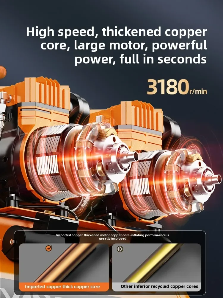 220V Mini Air Compressor Pump Inflater Portable 220V Silent Woodworking Industrial High Pressure