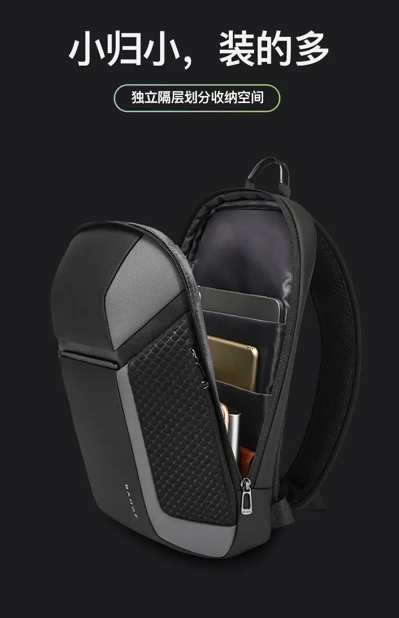 BANGE Multi Functional Anti-theft Shoulder Bags Men's Oxford Crossbody Bag Short Trip Messenger USB Charging Chest Bag Pack