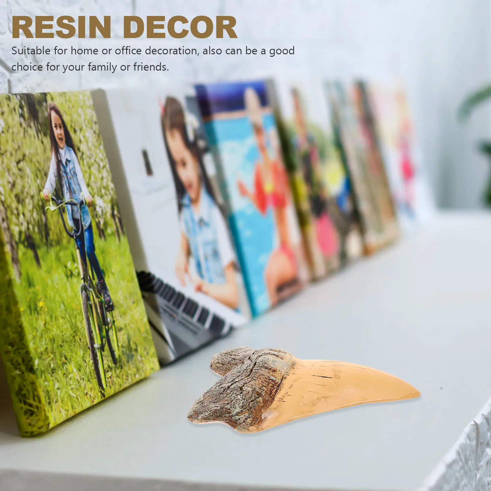 Retro Resin Shark Teeth Ornament Exquisite Prehistoric Decoration Lightweight Desktop Resin Craft for Home Office