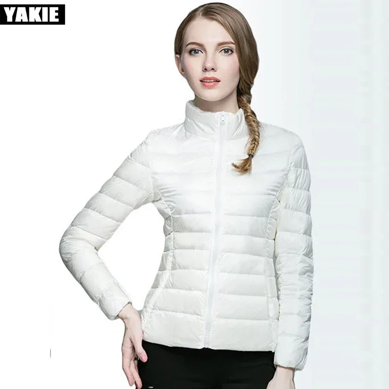 

2022 New Fashion Women Winter 90% white Down Jackets Warm stand collar Slim Coat And Jacket Female Ladies Snow Outwear clothes