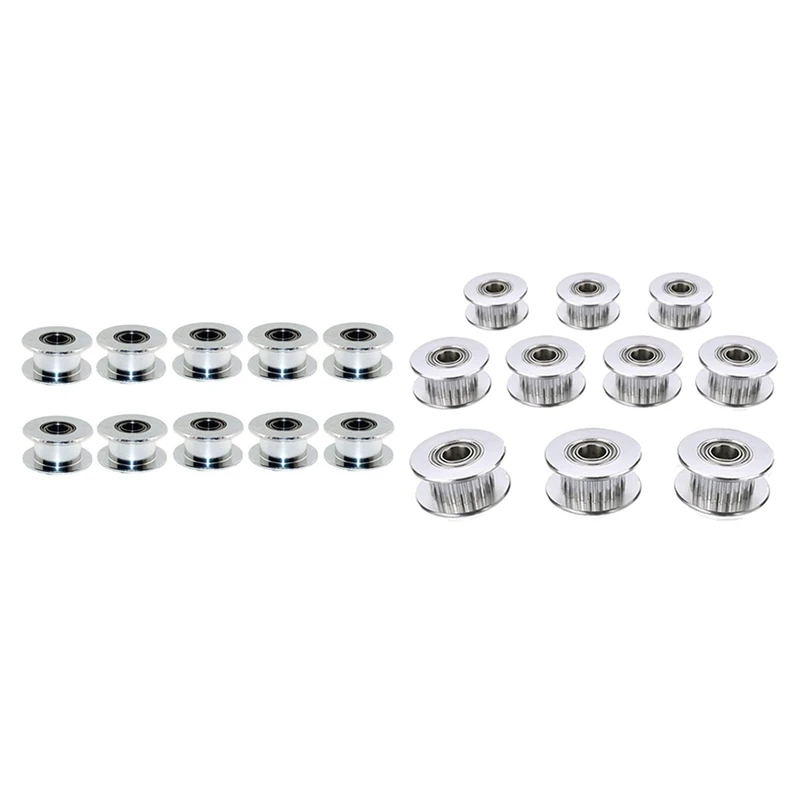 

20Pcs GT2 Idler Timing Pulley Bearing 20T(20 Tooth) 5Mm Bore 20 Teeth Suitable For 6Mm Belt Reprap 3D Printer