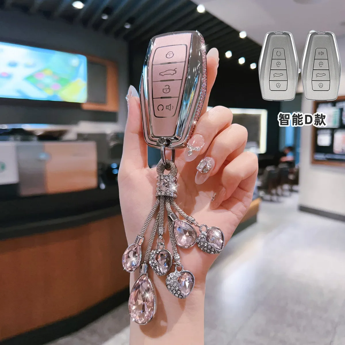 Diamant-Autoschlüsselhülle Schutzhülle für Geely Emgrand X7 EX7 Coolray 2019 Atlas Boyue NL3 GT GC9 Borui X50 X70 – Detail 2