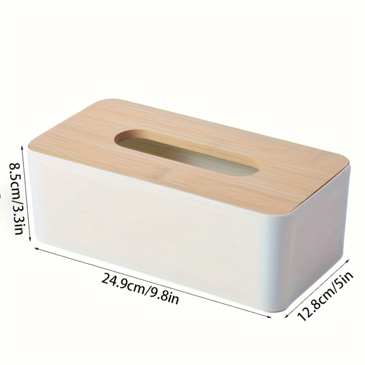 1pc Luxurious Bamboo Rectangular Tissue Box Cover - Waterproof, Elegant Holder for Disposable Paper Facial Tissues - Perfect for