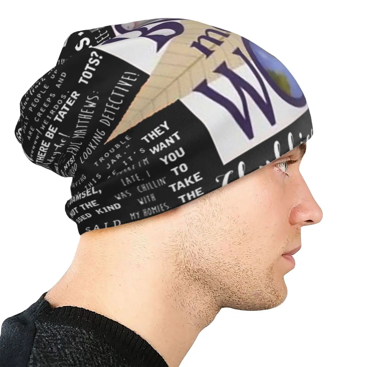 الصبي يلتقي العالم لا تُنسى يقتبس Skullies قبعة حريمي دافئة الخريف الشتاء في الهواء الطلق قبعة محبوك بونيه قبعات للجنسين الكبار