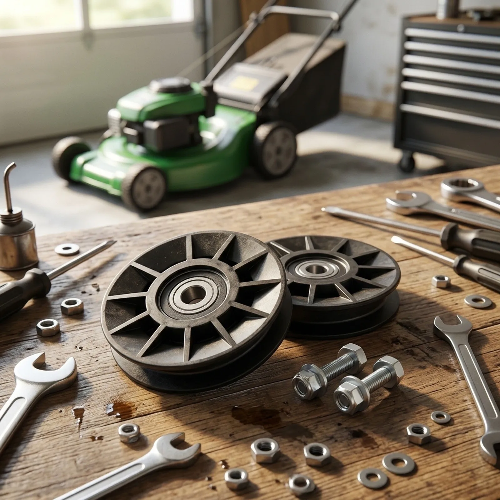 Mower Maintenance Made for Easy Drive Vgroove Idler Pulleys in a Convenient 2 Piece Set Compatible with Several Models
