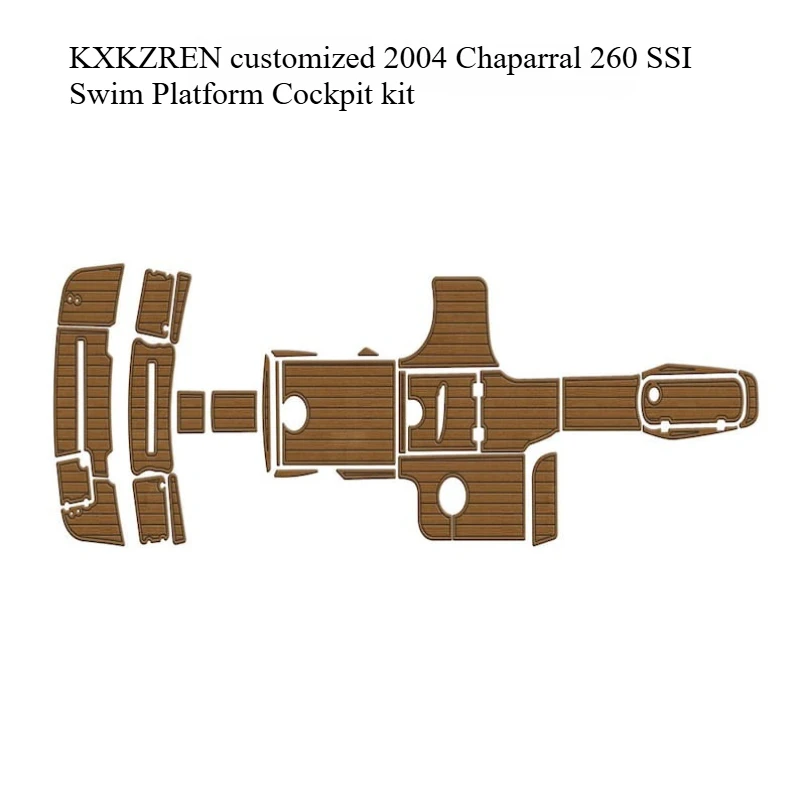 

KXKZREN Customized 2004 Chaparral 260 SSI Swim Platform Cockpit Kit Self-adhesive Faux Teak Decking Sheet Non-slip Vehicle Pad
