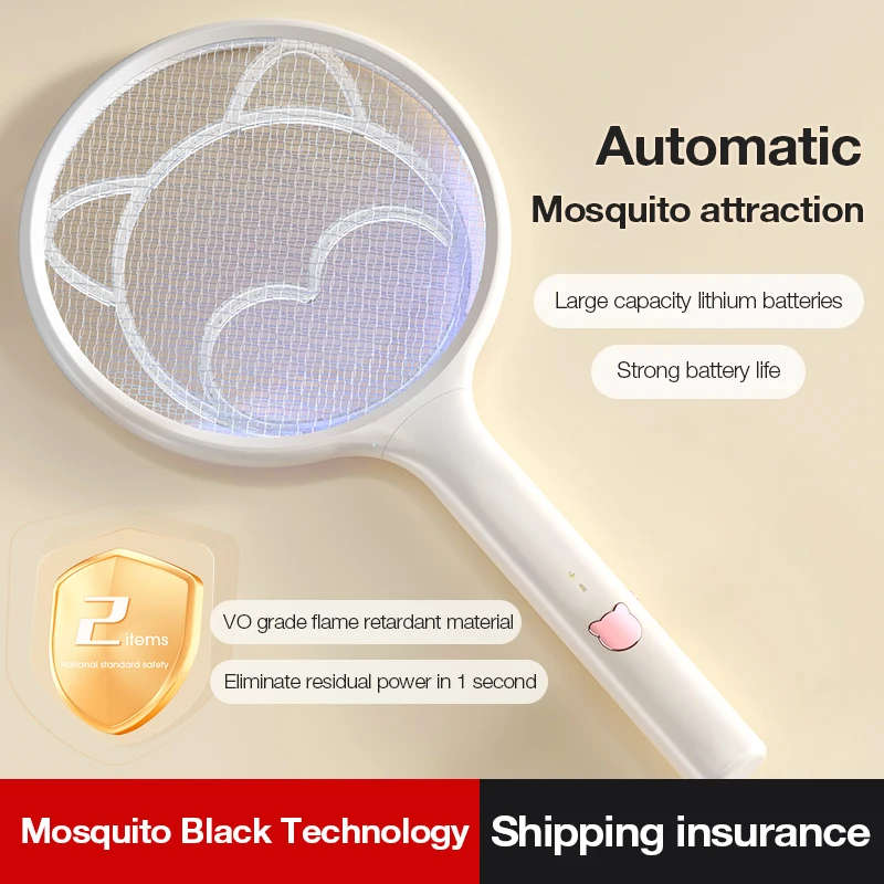 Electric Mosquito Killer Fly Swatter Trap USB Rechargeable Mosquito Racket Insect Killer with UV Light Bug Zapper 3500V