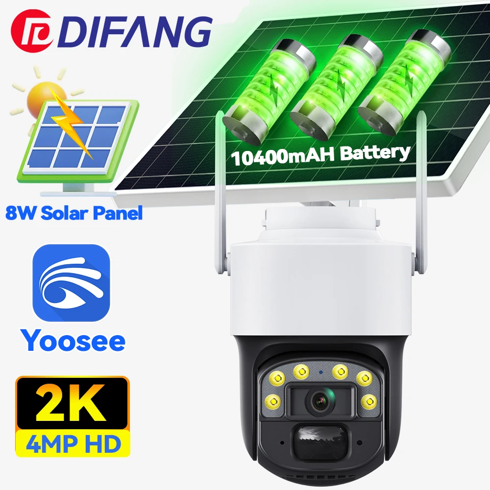 

Yoosee WiFi Solar Camera Security Protection Wireless CCTV IP Cam 10400mAH Battery 8W Solar Panel 2K 4MP CCTV Surveillance Cam